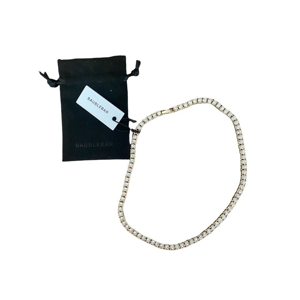 BaubleBar Gold Tennis Necklace